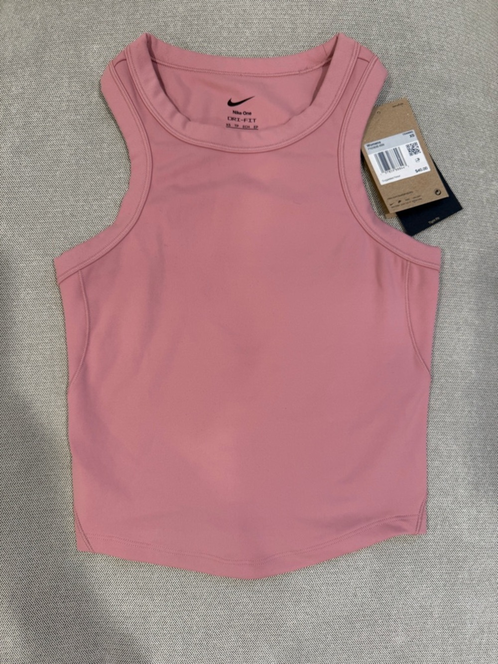 NWT NIKE WOMEN'S ONE FITTED DRI-FIT CROPPED TANK TOP - XS